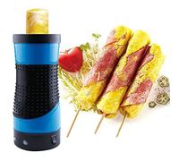 Electric Egg Roll Maker & Omelette Boiler - Multifunctional Mini Breakfast Machine for Eggs, Sausage - DIY Breakfast Cups (Blue)