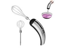 Electric Egg Whisk - Handheld Stick Mixer, Portable Battery Operated Blender for Baking, Professional Milk Frother for Protein Shakes, Kitchen Tool for Cake Dough Cream Batter Coffee Stainless Steel