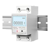 Electric Energy Meter 2P Single Phase LCD Digital Display DIN Rail Mounting 2-wire Electric Meter Wattmeter AC 230V 50Hz(Basic energy meter,5-60A)