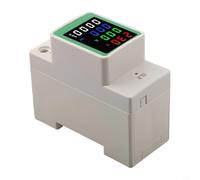Electric Energy Meter AC 80-270V 100A, KWH Ammeter Voltmeter with Frequency and Power Factor Measurement for DIN Rail Installation