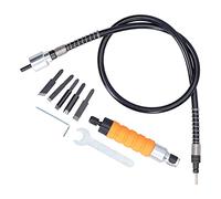 Electric Engraving Chisel Tool Set - Durable Aluminum Alloy & Rubber, 5 with Wrench, Fast Electric Drive for Wood Carving & Slotting, Flexible Shaft Compatible with Drill