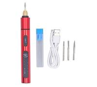 Electric Engraving Pen, Cordless Rotary Tool, Blue, 3 - Speed Adjustable 5V Rechargeable - Portable Hand Tool, Low Noise, Ideal for Carving and Grinding (Red)