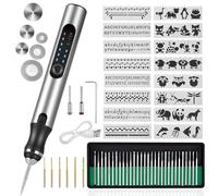 Electric Engraving Pen Kit with 53 Bits, DIY Engraver Cordless Rotary Tools Portable Engraving Tool for Jewelry Wood Metal Stone Plastic Glass Etching