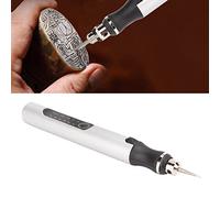 Electric Engraving Pen, USB Rechargeable Cordless Engraving Machine, DIY Portable Mini Grinding Pen, for Jewelry Wood Glass Stone Carving (Silver)
