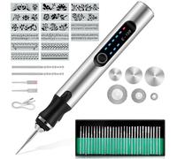 Electric Engraving Tool Kit, 16 Stencils, Multi-Functional Engraver Etching Pen, USB Cordless Rechargeable Engraving Pen, Mini DIY Rotary Tool for Wood, Metal, Stone, Plastic, Glass Carving