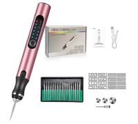 Electric Engraving Tool Kit, USB Cordless Rechargeable Engraving Pen Mini DIY Engraver Pen Rotary for Carving Wood Stone(Pink)