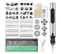 Electric Engraving Tool Kit USB Cordless Rechargeable Engraving Pen with 16 Templates Mini DIY Engraver Pen Rotary Tool Crafts for Carving Stone Plastic Jewelry Etching Metal Glass Ceramic Wood Sliver