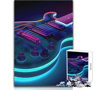 Electric Euphony Guitar Adults 1000 Pieces Puzzle Strategic Thinking Learning Game Ideal Meaningful Gift for Any Event Size 38x26cm