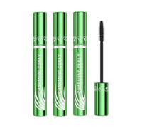 Electric Eye Spray Plating Green Pattern Mascara, Black Lengthens Thickens Slim Waterproof Non Tarnishing 10ml (3pcs)