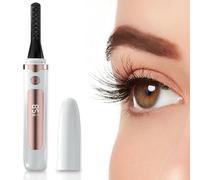Electric Eyelash Curler, Rechargeable Heated Lash Curler with 4 Temp Settings & LED Display, 30-Second Heat Up, Compact Travel-Friendly Beauty Tool, White, Heated Eye Lash