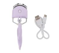 Electric Eyelash Curler Rechargeable Heated Lash Curler with Temperature Control Two Speed Adjustable for Women Easy to Use Metal ABS Silicone (Purple)