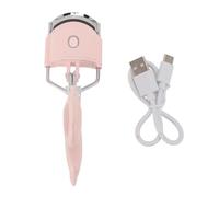 Electric Eyelash Curler Rechargeable Heated Lash Curler with Temperature Control Two Speed Adjustable for Women Easy to Use Metal ABS Silicone (Pink)