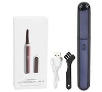 Electric Eyelash Curler USB Rechargeable Heated Eyelash Perm with LCD Display 4 Level Temperature Control for Women Curling ABS Material (Black)