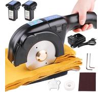 Electric Fabric Cutter, Cordless Cutting Machine with 2 Batteries, 40mm Max Cutting Thickness, Handheld Scissors for Leather, Carpet, Textiles, Includes 100/110/125mm Blades