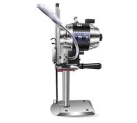 Electric Fabric Cutting Machine - Vertical Rotary Cutter for Leather, Rubber, and Cardboard with Automatic Knife Sharpening and LED Light