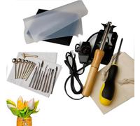Electric Fabric Flower Maker - DIY Tool with 18 Ironing Heads, Adjustable Temperature 150-250℃, and Anti-Scalding Bracket for Making Fake Flowers