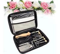 Electric Fabric Flower Maker with Adjustable Temperature and 17 Heads, DIY Floral Leaf Ironing Tool for Crafting Artificial Flowers