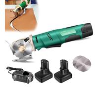 Electric Fabric Scissors with Safety Lock & Dual Cutting Heads - Rotary Cutter for Crafts, Sewing, and Leather Projects
