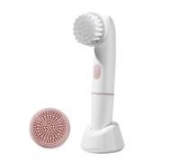 Electric Facial Scrubber Vibration Brush - Ultrasonic Skin Cleansing Device With 2 Replaceable Heads, Designed To Cleanse Pores Deeply And Improve Skin Texture, Lightweight And Rechargeable For Daily