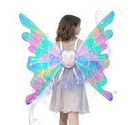 Electric Fairy Wings for Girls, Light Up Moving Butterfly Wings with Colorful Lights and Music, Adjustable Straps Wings for Kids Birthday Christmas Party Costume Princess Cosplay Dress Up Gift
