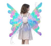 Electric Fairy Wings for Girls,Light Up Moving Butterfly Wings with LED Lights,Music-Playing Butterfly Wings,Toy for Kids as Christmas Birthday Party Costume Princess Fancy Cosplay Dress Up Gift (A)
