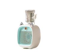 Electric Fan 2400mAh Mini Air Conditioner Portable Cooler USB Humidifier Purifier 3 Speed Spray for Home Office Airflow Comfort Refreshing Breeze(Blue)