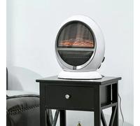 Electric Fan Heater Fire Ceramic Home Decor 1500W Round Flame Effect Rotating