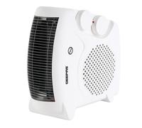 Electric Fan Heater Portable Upright 2 Heat Setting Cool Option, White