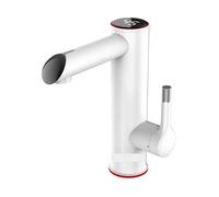 Electric Faucet Bathroom Stainless Steel Heating Tap Mini Water Heater Instant Hot Water Faucet 2in1 Mixer Rapid Safe(White)