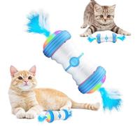 Electric Feather Cat Toy - Electric USB Charging Cat Toy with 4 Feathers and Bells | 2 Speed Mode LED Light Electric Cat Toy with Feathers, No Need to Trouble for Indoor Cats, Our Electric Cat Toy has