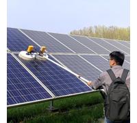 Electric Fed Solar Panel Cleaning Kit, Telescopic Water Solar Panel Cleaning Brush, 360° Rotatable Double-headed Brush Design, for RV, Windows, Swimming Pool, Billboards(5.5m)
