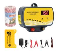 Electric Fence Charger 2 Joule, 12V to 12KV Output Electric Fence Charger | Includes Conductive Wire & Warning Signs, 24-Hour Protection, Plug-in Energizer for Wildlife Control and Prevention, 120 Acre