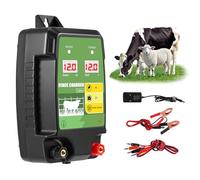 Electric Fence Energiser, Input 12V Electric Fence Charger, Output 12KV Peak 2Joule, 7.5 Miles/12Km Range, High Voltage Pulse Controller for Livestock,Large Animals,Horse, Sheep, Keep Away Predators