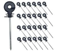 Electric Fence Insulators for Wooden Post 25Pcs Self-Tapping Electric Fence Posts for Polywire/Polytape/Rope/Wire Posts Post