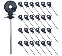 Electric Fence Insulators for Wooden Post 25Pcs Self-Tapping Electric Fence Posts for Polywire/Polytape/Rope/Wire Insulators, Post, Posts, Fenc