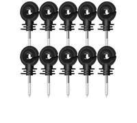 Electric Fence Ring Insulators 50/5pcs Farm Electric Fence Insulators Self Tapping Insulation Nail For Wood Post Livestock Wire Connections(10PCS)