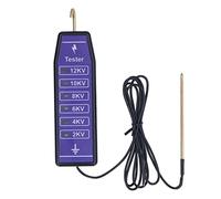 Electric Fence Tester Portable Fence Voltage Meter With 6 Indicator Lights Wide Voltage Range 2000 12000V for Farm Home Garden ABS Copper Material 15.5x4x1.5cm