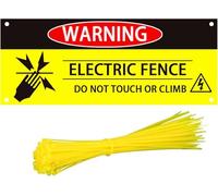 Electric Fence Warning Signs,10x4 Inch Do Not Touch or Climb Safety Sign for Farm Home Yard Warehouse,4PCS