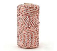 Electric Fence Wire 200m - 6 Strands Polywire Electric Fencing Wire Stainless Steel Conductor Line with Chuck, Electric Fencing Rope for Horses, Cattle, Sheep, Livestock & Crop Protection (Red, 200m)