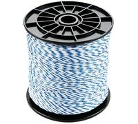 Electric Fence Wire 500m - 6 Strands Polywire Electric Fencing Wire Stainless Steel Conductor Line with Chuck, Electric Fencing Rope for Horses, Cattle, Sheep, Livestock & Crop Protection (Blue, 500m)