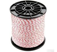 Electric Fence Wire 500m - 6 Strands Polywire Electric Fencing Wire Stainless Steel Conductor Line with Chuck, Electric Fencing Rope for Horses, Cattle, Sheep, Livestock & Crop Protection (Red, 500m)