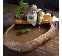 Electric Feng Shui Water Wheel with Natural Stone Base and Mist Function-shape1