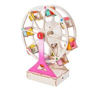 Electric Ferris Wheel Wooden Model Kit, Motor Drive Circular Motion | Physics Experiment Set, STEAM Educational Lab Assembly Apparatus For Students