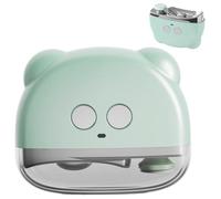 Electric Fingernail Clippers, 2-in-1 USB Electric Nail Trimmer with LED Light, 3 Speed Settings, and Storage Automatic Fingernail Cutter for Manicure, Green