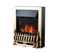 Electric Fire 2kW LED Flame, Warmlite WL45049 Whitby with Remote Control, Brass