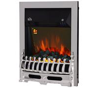 Electric Fireplace 1 & 2KW LED Fire Flame for Living Room HOMCOM Silver One Size