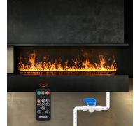 Electric Fireplace, 3D Multicolor Flame Effect, Water Vapor Smoke, Remote Control, 100cm