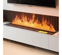 Electric Fireplace, 3D Water Vapor Flame, Realistic Atomized Effect, Multiple Flame Adjustments, Automatic Water Filling, 150cm