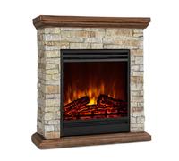 Electric Fireplace and Surround 1800W Electric Fire Stove Brown LED Flames Timer