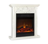 Electric Fireplace and Surround 1800W Electric Fire Stove Timer White LED Flames